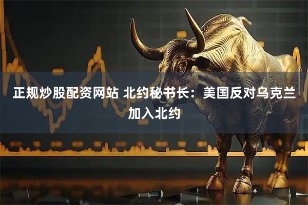 正规炒股配资网站 北约秘书长：美国反对乌克兰加入北约